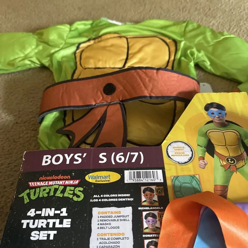 2 New Teenage Mutant Ninja Turtles Costumes  Leo Raph Mic Don Small & Med - Picture 2 of 14